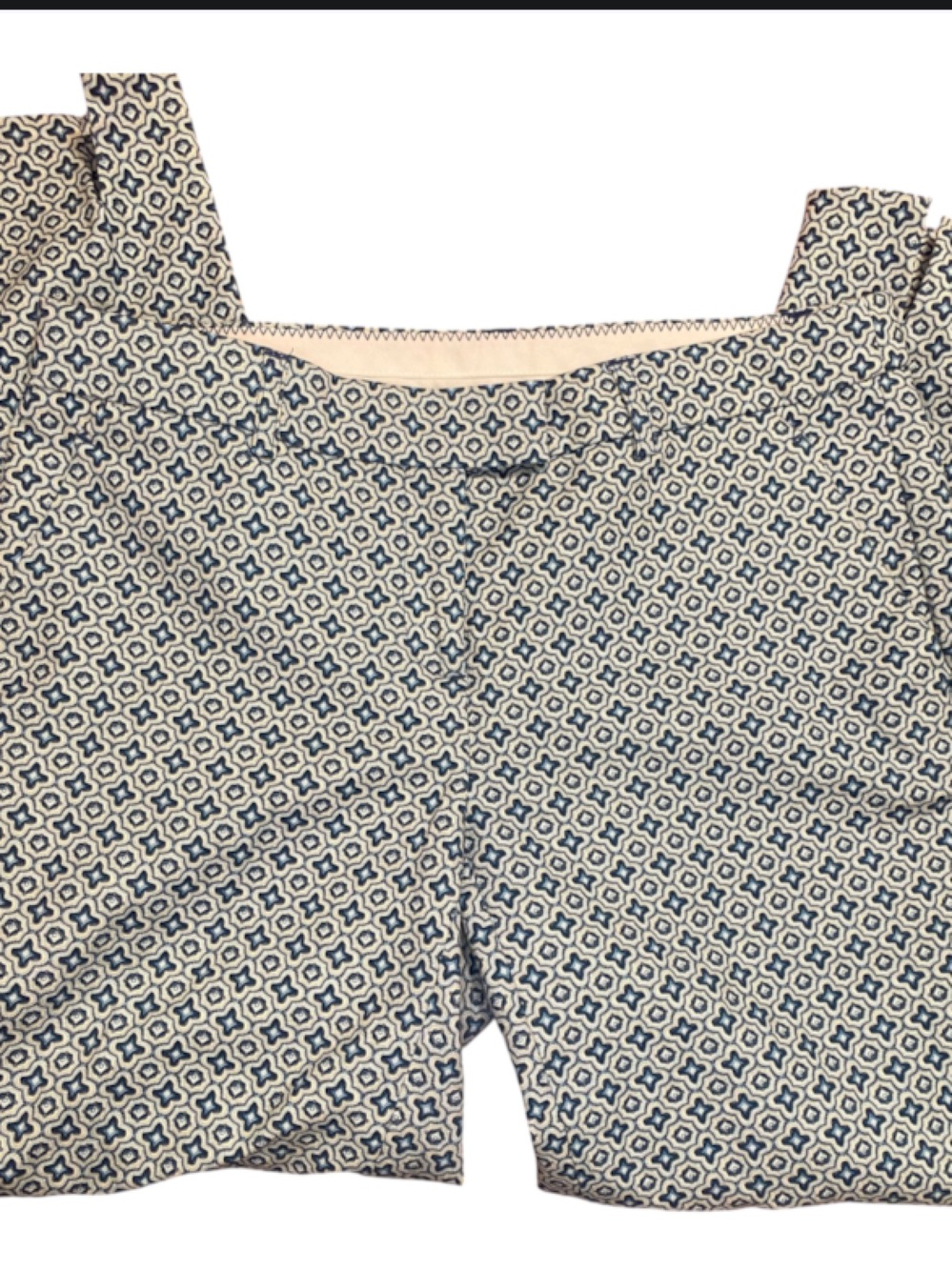 Cynthia Rowley Navy and White Geo Cropped Pants size 6